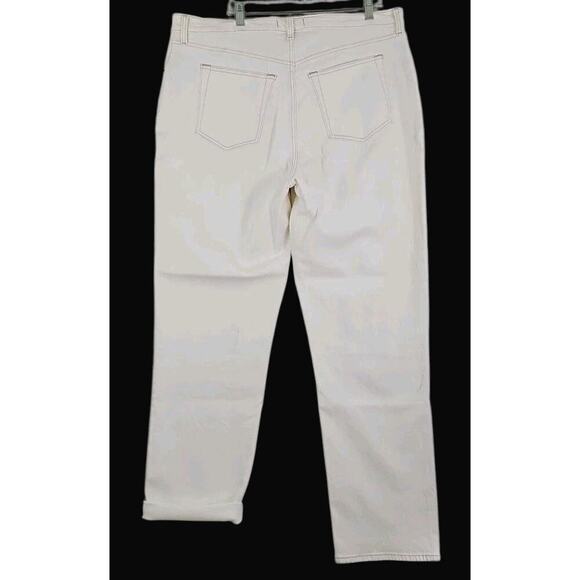 ABERCROMBIE & FITCH~Woman Plus Sz 35/20~Ivory Curve Love The 90s Straight Jeans. - Picture 6 of 16